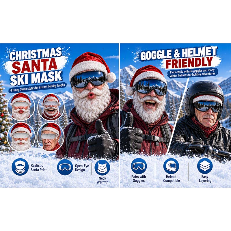 3D Funny Old Man Ski Mask Chri - 3D Printing Mask recension och pris