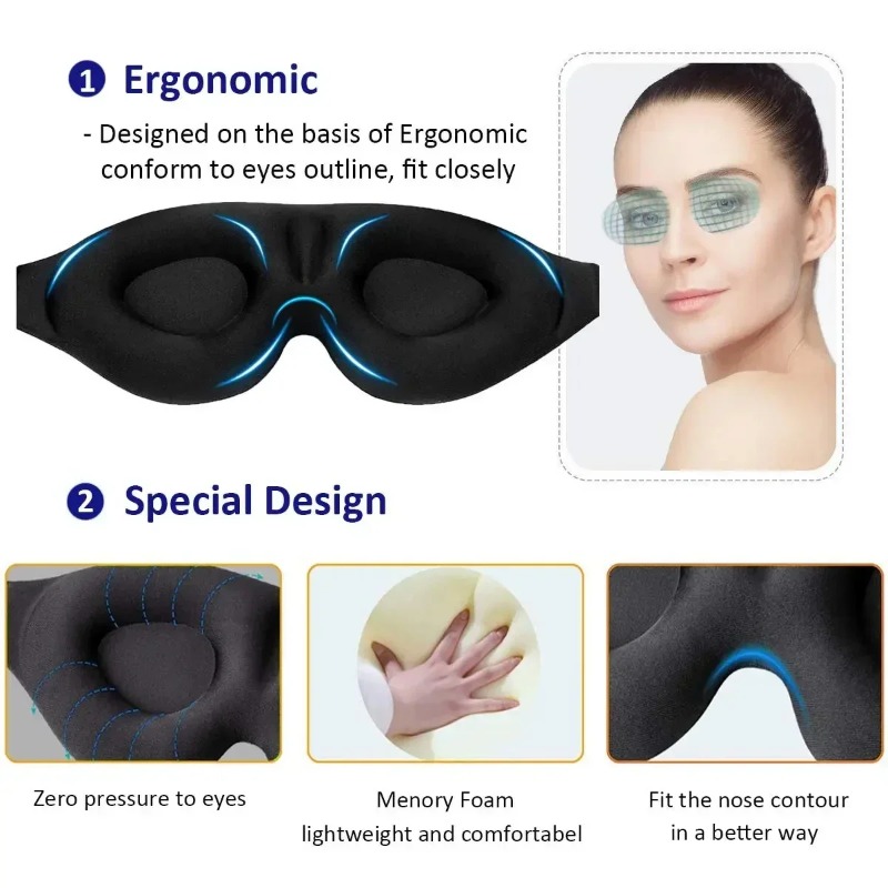1pc 3D Contoured Sleep Mask Li - 3D Printing Mask recension och pris