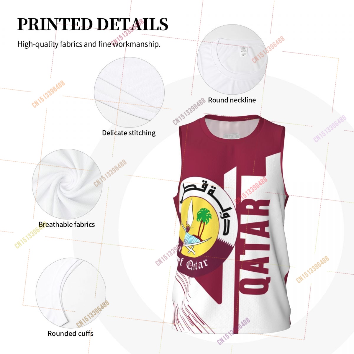 2027 Qatar 3D Flag Sports T-sh - 3D Printing Qatar recension och pris